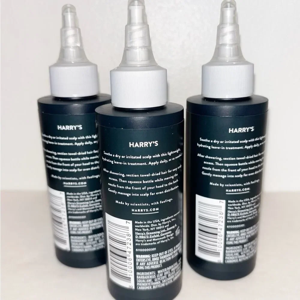 SET OF 3- Harry’s Scalp Cream Soothes and Hydrates Daily Leave In Treatment 4oz